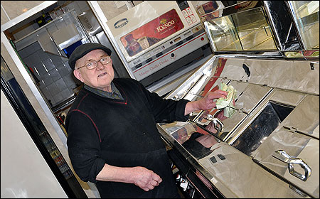 Raymo Basini of Louis' Fish Bar in Ebbw Vale